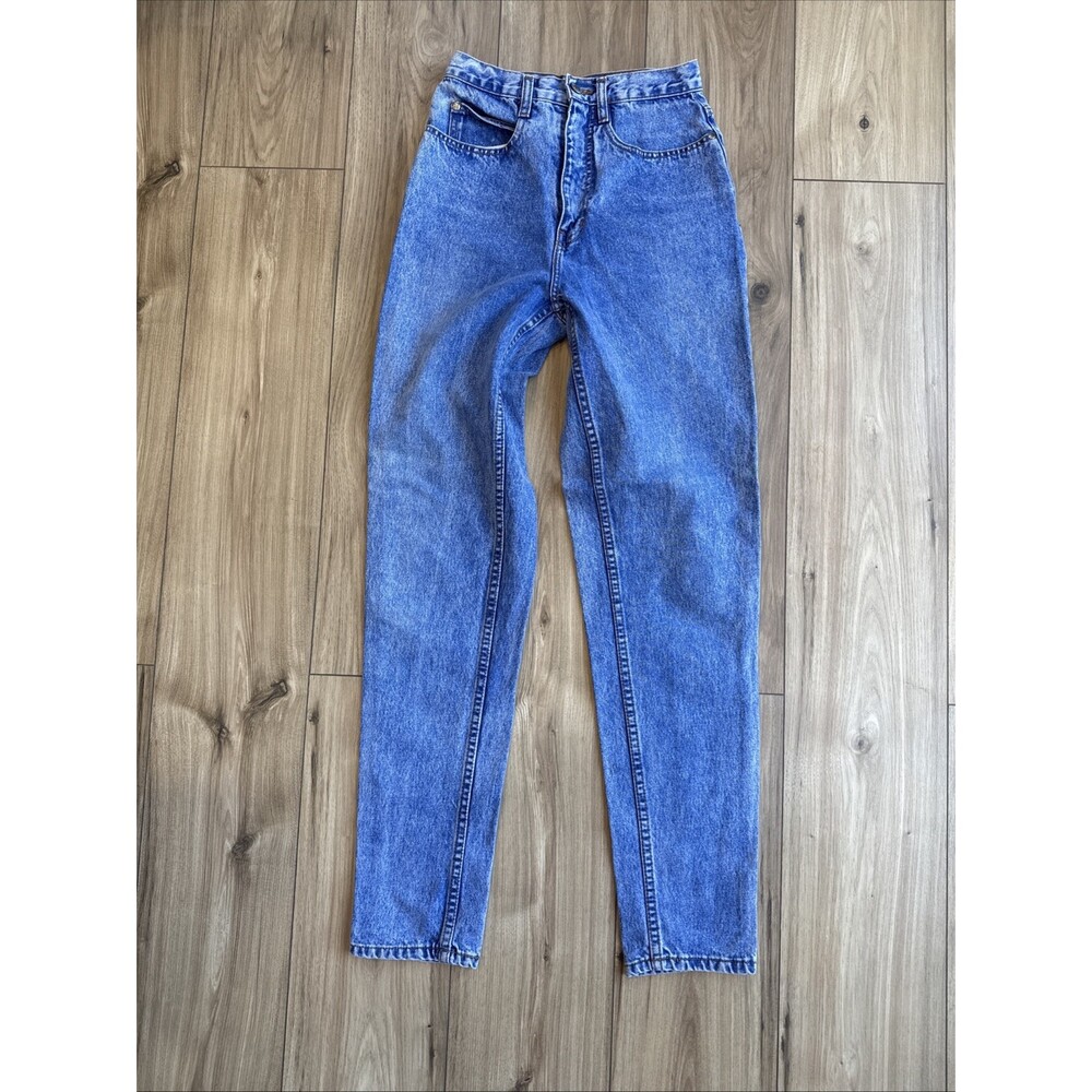 Vintage Anchor Blue Jeans Women's 7/8 L High Rise Tapered 90s Cotton Denim